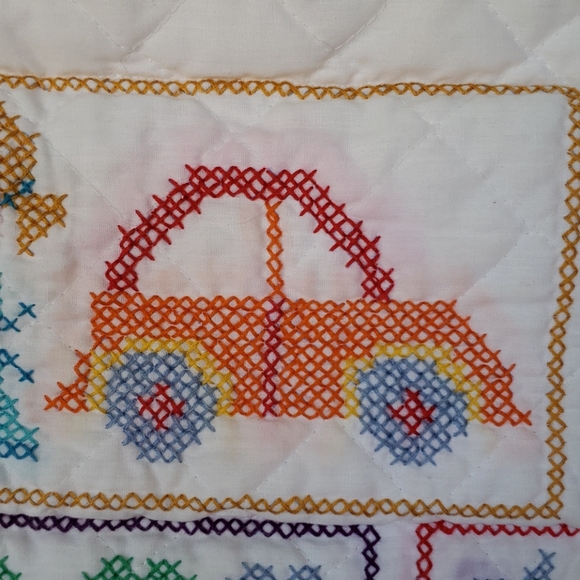 Vintage Cross Stitch Quilt. Baby Blanket. Alphabet - Picture 12 of 17